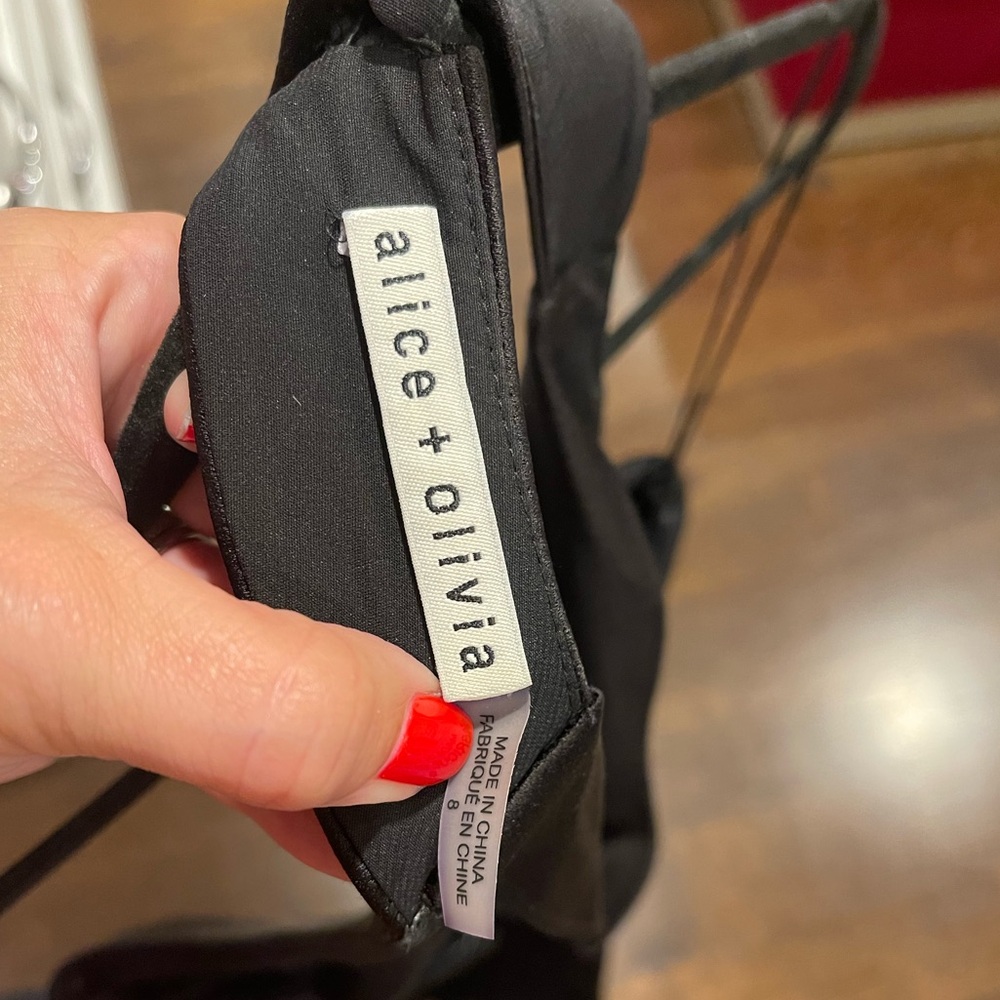 Alice Olivia black satin jumpsuit